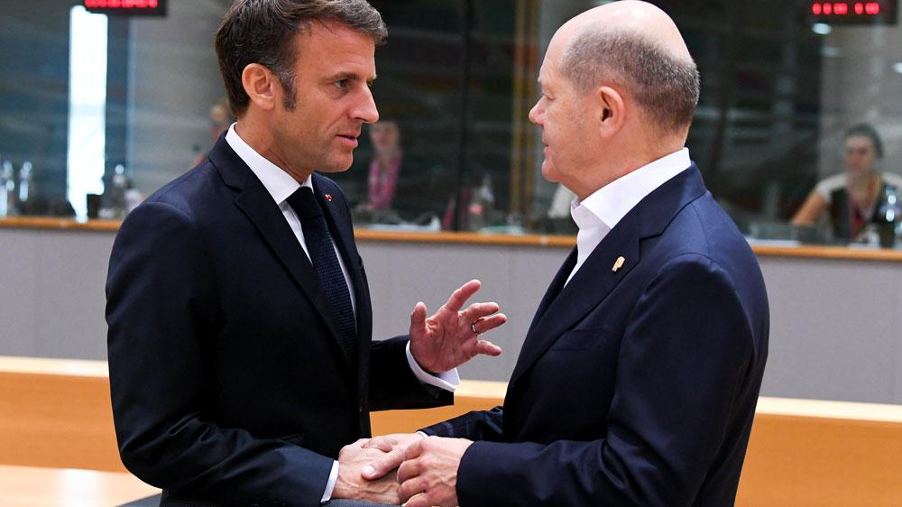 Bild: Händedruck zwischen Scholz und Macron