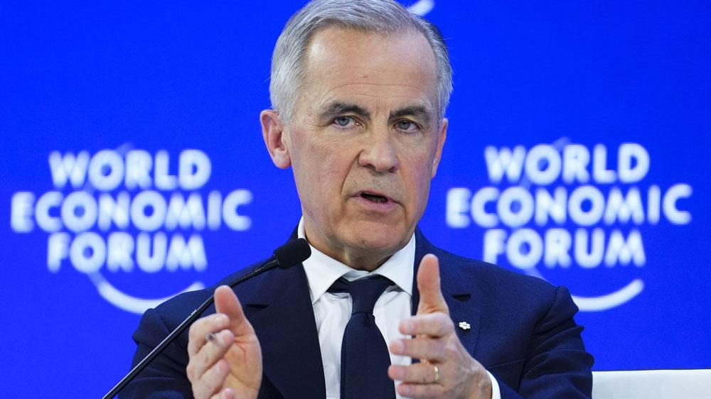 Bild: Der Kanadische Premier Mark Carney während seiner Rede beim Weltwirtschaftsforum in Davos 2026