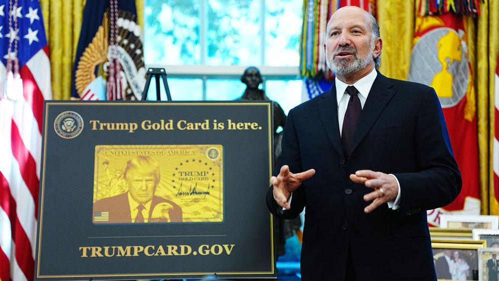Bild: US-Handelsminister Howard Lutnick bei der Vorstellung der Trump Gold Card
