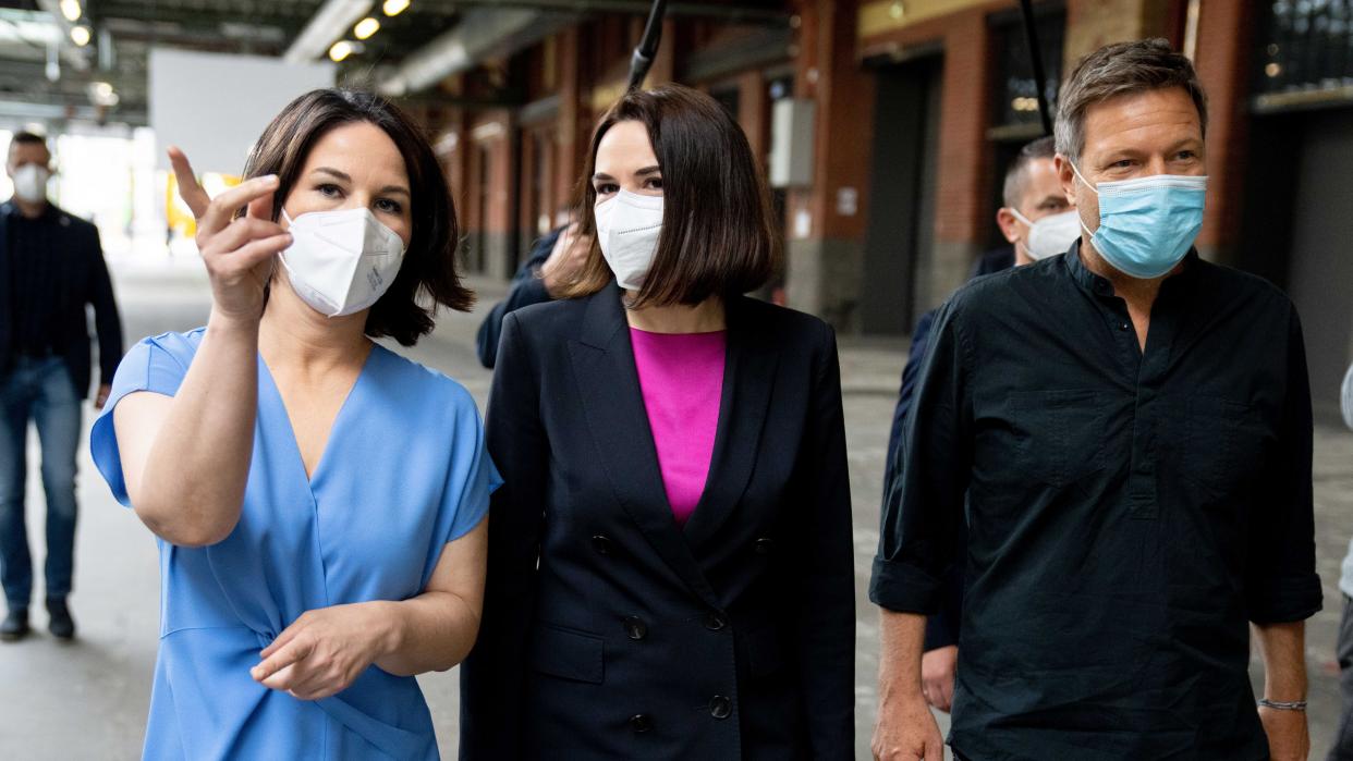 Bild:  Annalena Baerbock trifft  mit  Co-Parteichef Robert Habeck die belarussische Oppositionspolitikerin Swetlana Tichanowskaja