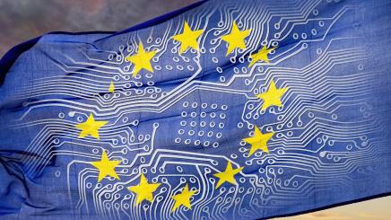 Bild: Europäische Flagge mit Platine