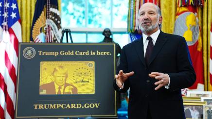 Bild: US-Handelsminister Howard Lutnick bei der Vorstellung der Trump Gold Card