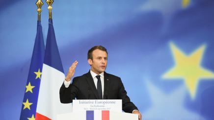 Bild: Emmanuel Macron bei seiner Europa-Rede in der Sorbone